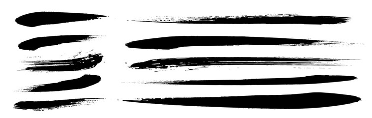 マスターアナログタッチ素材：筆の質感　墨　インク　筆模様　波模様	 - obrazy, fototapety, plakaty