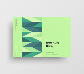 Creative business presentation vector A4 horizontal orientation front page mock up. Modern corporate report cover abstract geometric illustration design layout. Company identity brochure template.