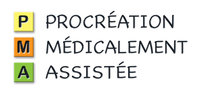 PMA initials in colored 3d cubes with meaning in french language