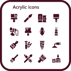 acrylic icon set