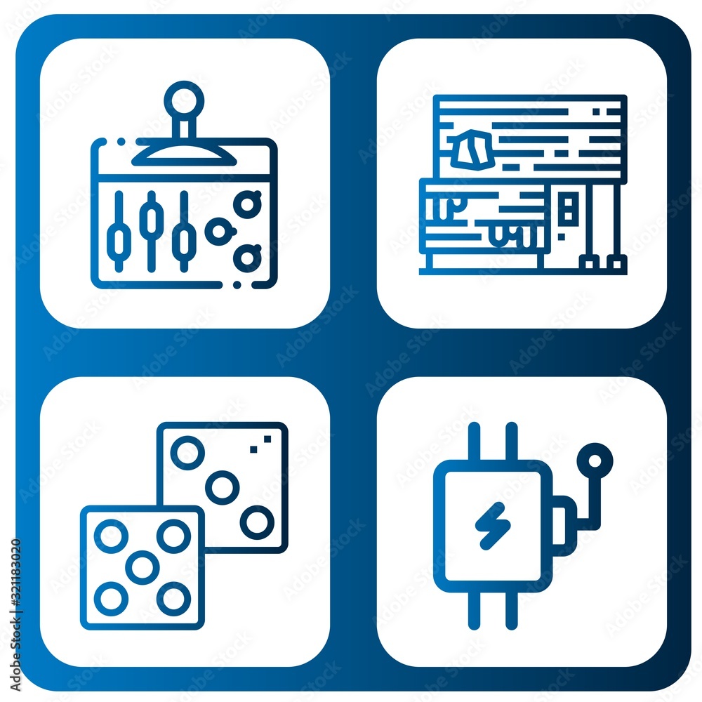 Poster random simple icons set