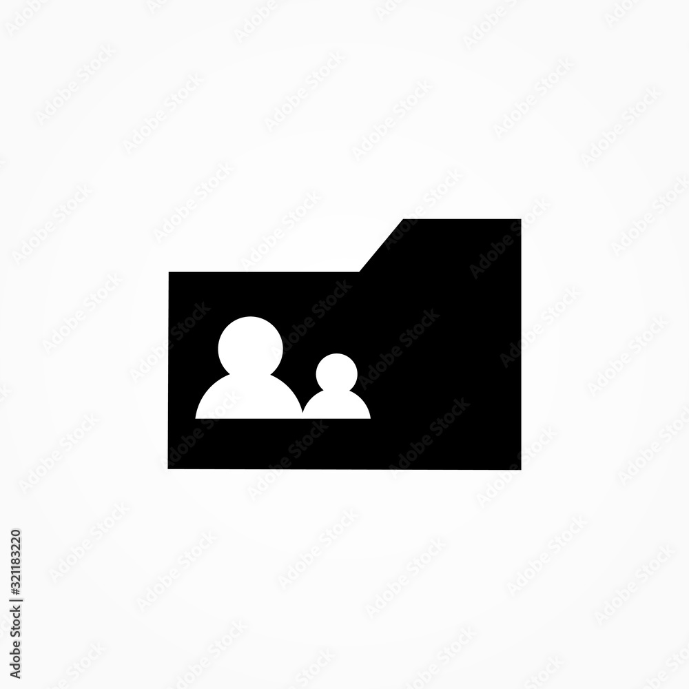Poster folder avatar user icon. simple line, outline vector of icons for ui and ux, website or mobile appli