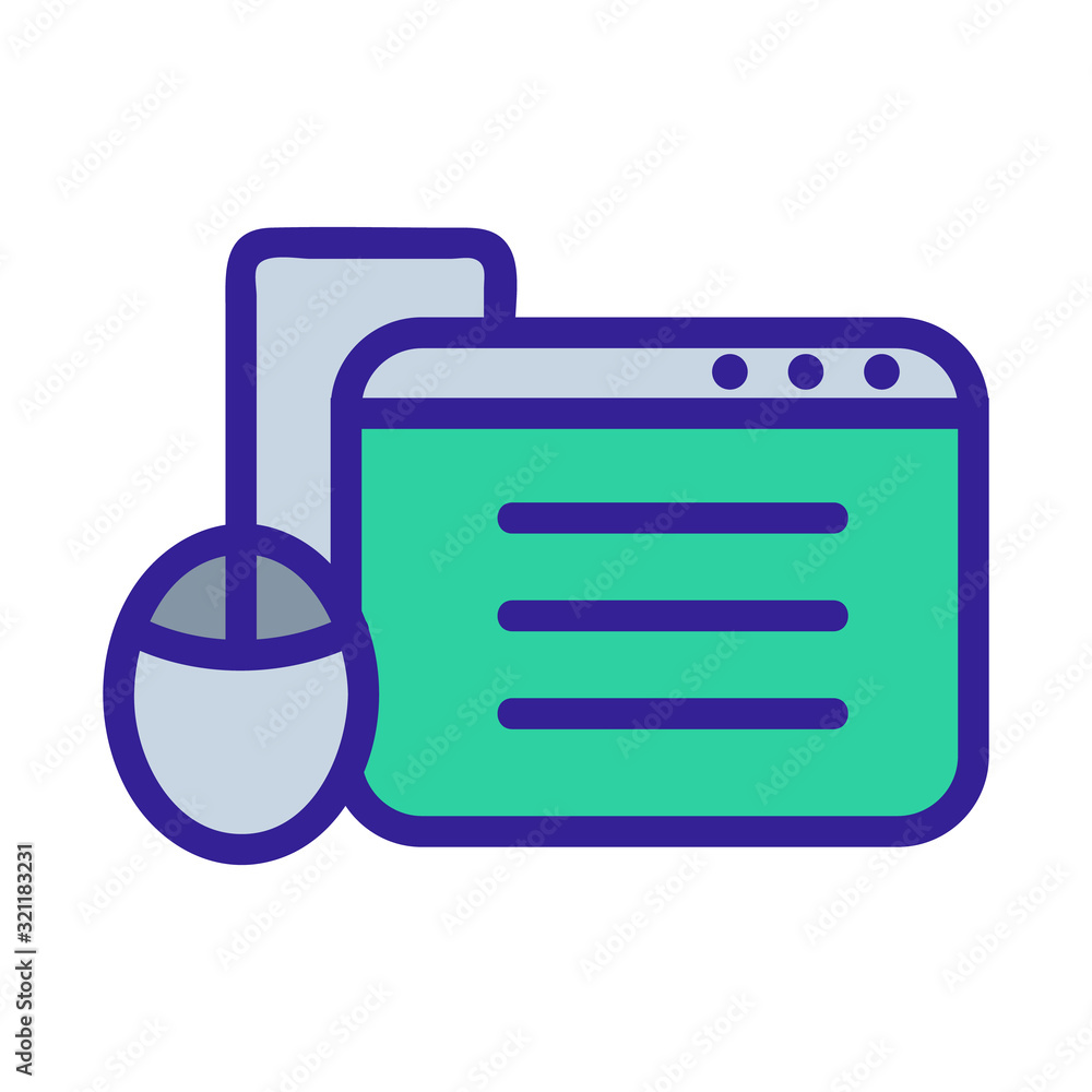Poster browser mouse icon vector. thin line sign. isolated contour symbol illustration