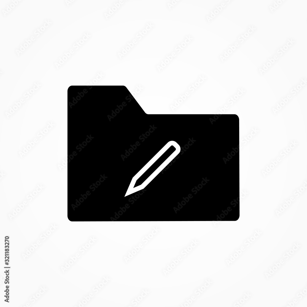 Poster writing folder file single icon design