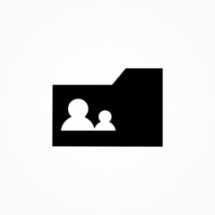 Folder avatar user icon. Simple line, outline vector of icons for ui and ux, website or mobile application