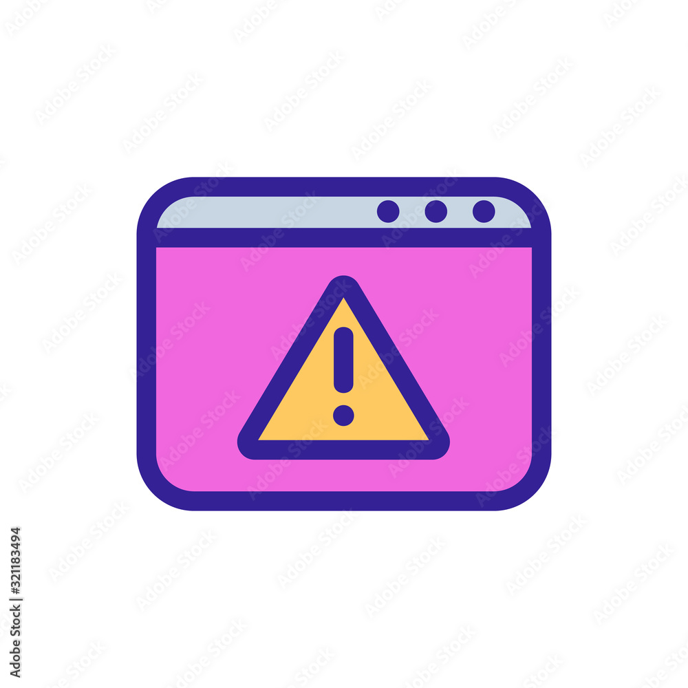 Poster browser warning icon vector. thin line sign. isolated contour symbol illustration
