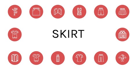 Set of skirt icons