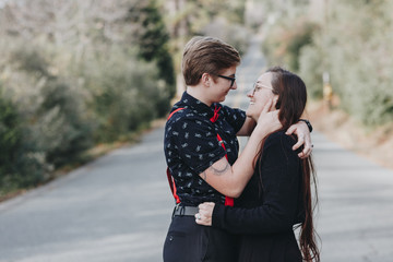 cute couple outdoors