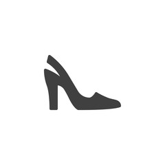 Women Casual shoe vector icon. filled flat sign for mobile concept and web design. High heeled sandal glyph icon. Symbol, logo illustration. Vector graphics