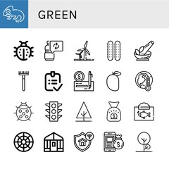 Set of green icons