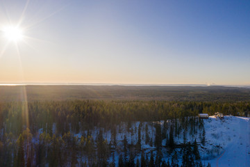 Fototapeta premium sunset over lake