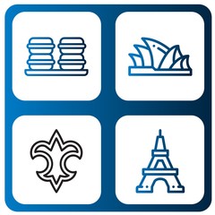 Obraz premium france simple icons set