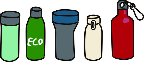 タンブラー　水筒のイラスト