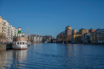 The Lake area Hammarby Sjöstad between the districts Södermalm, Hammarby and Sickla in Nacka....