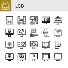 Set of lcd icons