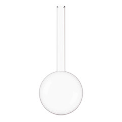 Transparent glass laboratory flask. Flask filled with liquid on a white background. 3D rendering.