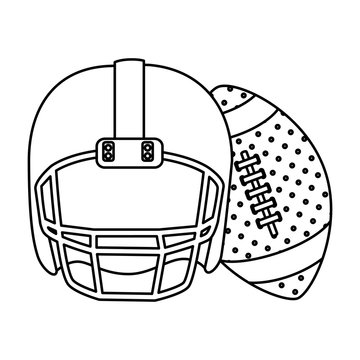 ball and american football helmet isolated icon vector illustration design