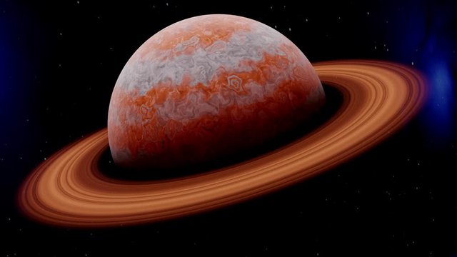 3D model of the planet Saturn in space