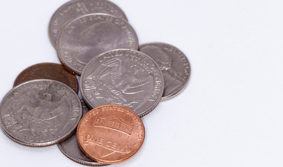 coins isolated on white background