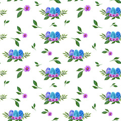 Fototapeta premium Pattern from the picture of Easter eggs and flowers