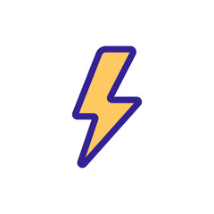 Lightning Storm Hurricane Icon Vector. Thin line sign. Isolated contour symbol illustration