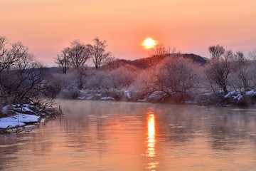 Kushiro River in winter