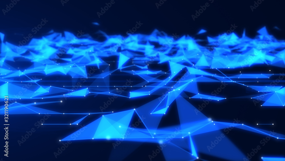 Poster abstract triangle pattern.digital technology texture background.future network concept