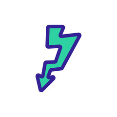 Lightning Storm Hurricane Icon Vector. Thin line sign. Isolated contour symbol illustration