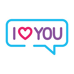 speech bubble in neon light on white background vector illustration design