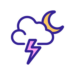 Fototapeta premium Lightning Storm Hurricane Icon Vector. Thin line sign. Isolated contour symbol illustration
