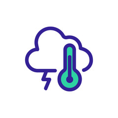 Lightning Storm Hurricane Icon Vector. Thin line sign. Isolated contour symbol illustration