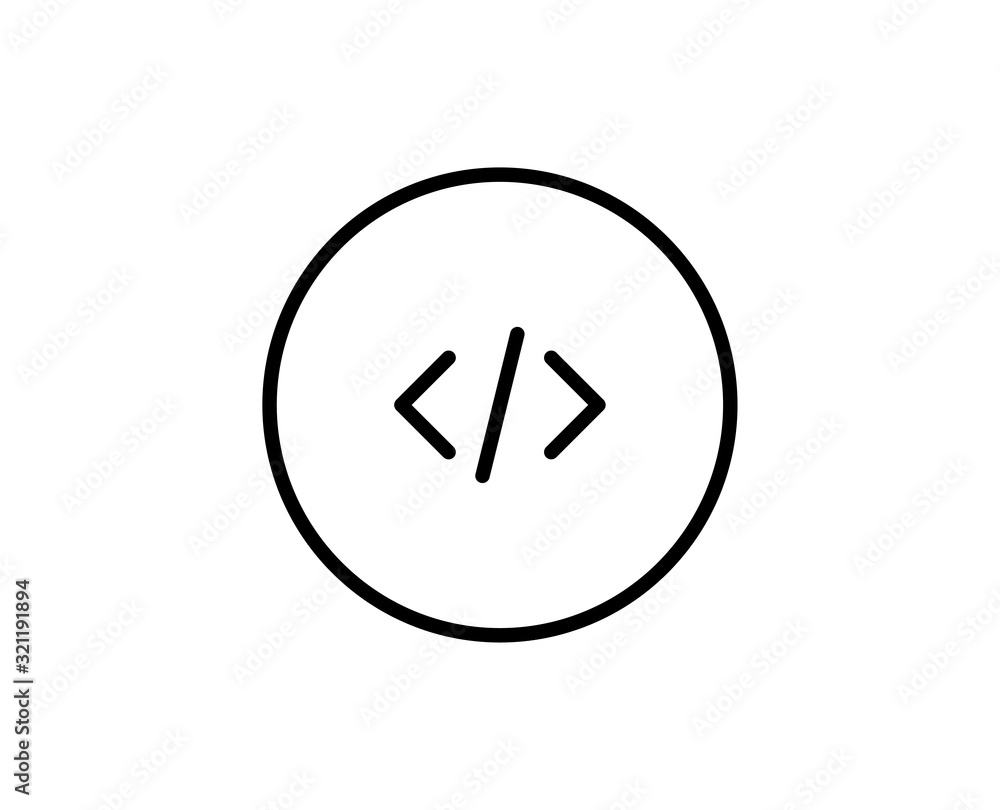 Poster code line icon