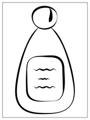 Vector bottle flat icon. Single high quality outline symbol of flask for web design or mobile app.