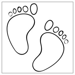 Obraz premium Footprint vector icon isolated on white background. Foot print icon.