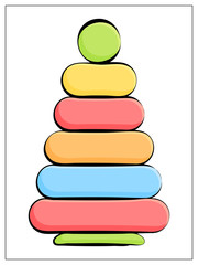 Baby pyramid, colorful. Vector illustration isolated on white background