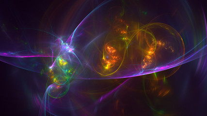 Fractal 3D rendering abstract and shiny background