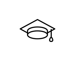 Graduation cap line icon