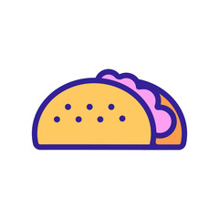 Taco icon vector. Thin line sign. Isolated contour symbol illustration