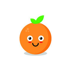 Happy cute smiling orange. Vector flat cartoon character illustration icon.Isolated on white background. Cute orange character concept. EPS10