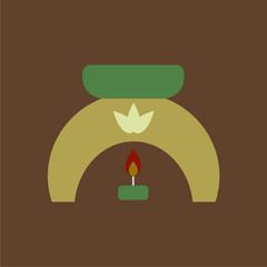 Aromatherapy candle stove icon