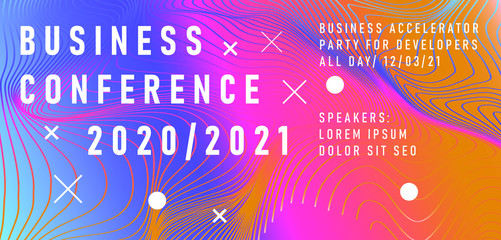 Abstract geometric background. Poster template for Business and IT Technologies Conference.