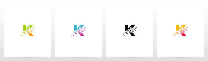 Obraz premium Eroded Particle On Letter Logo Design K