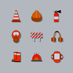 Safety first icon set