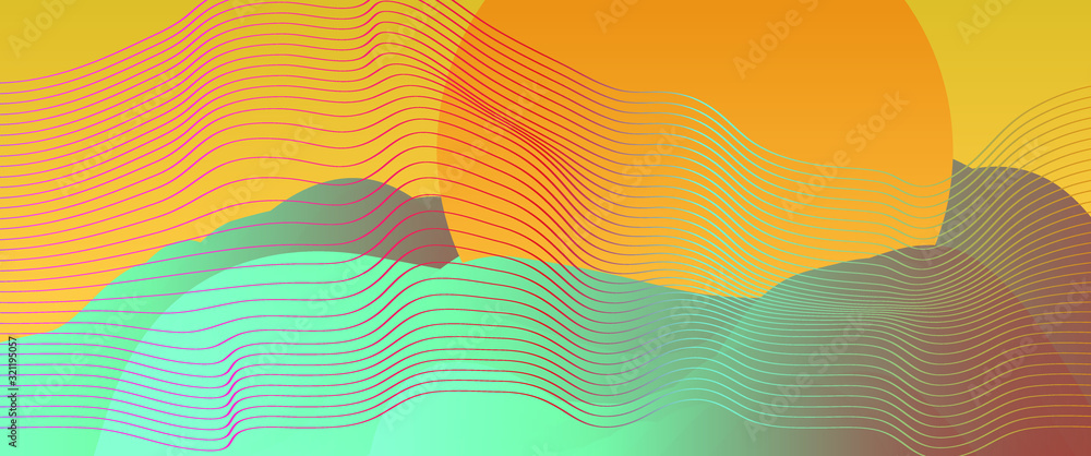 Poster Abstract surface with flowing elegant lines. Technology connection, digital information and big data concept.