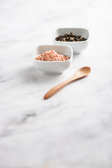 Salt and Pepper on a table