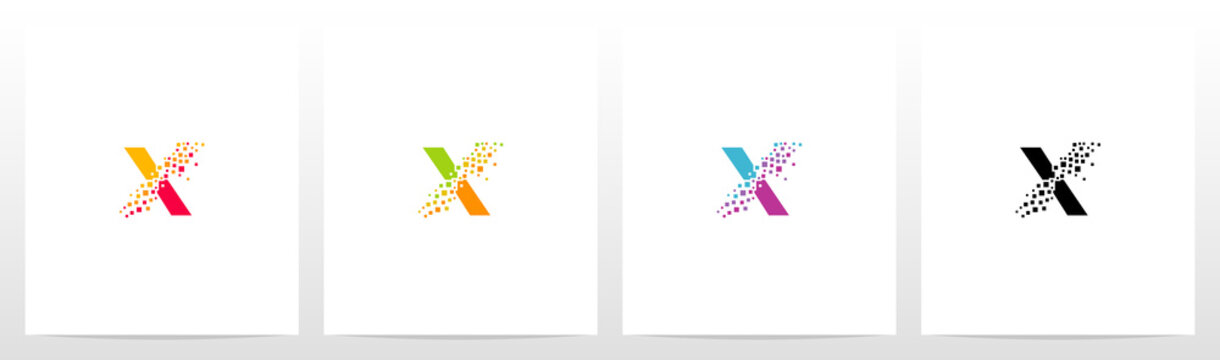 Eroded Particle On Letter Logo Design X