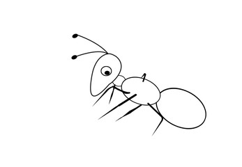 Drawing of ant cartoon pattern for coloring book ,Simple insect