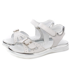 White girls sandals isolated on white. Side view