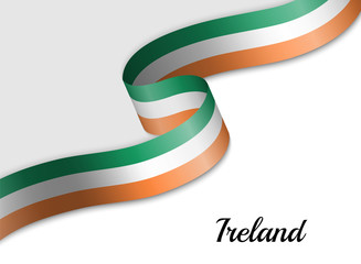 Obraz premium waving ribbon flag Ireland