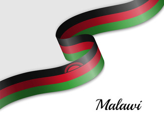 waving ribbon flag Malawi